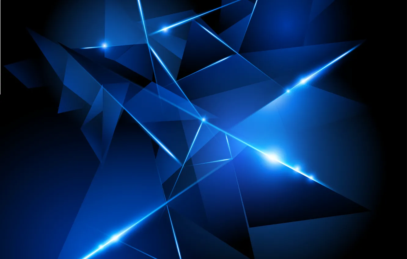 Photo wallpaper blue, abstraction, vector, black, glow, vector, abstract, black