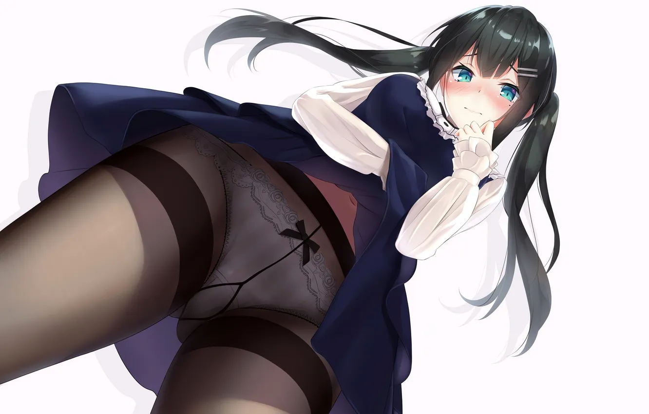 Photo wallpaper girl, sexy, lingerie, panties, long hair, dress, anime, beautiful
