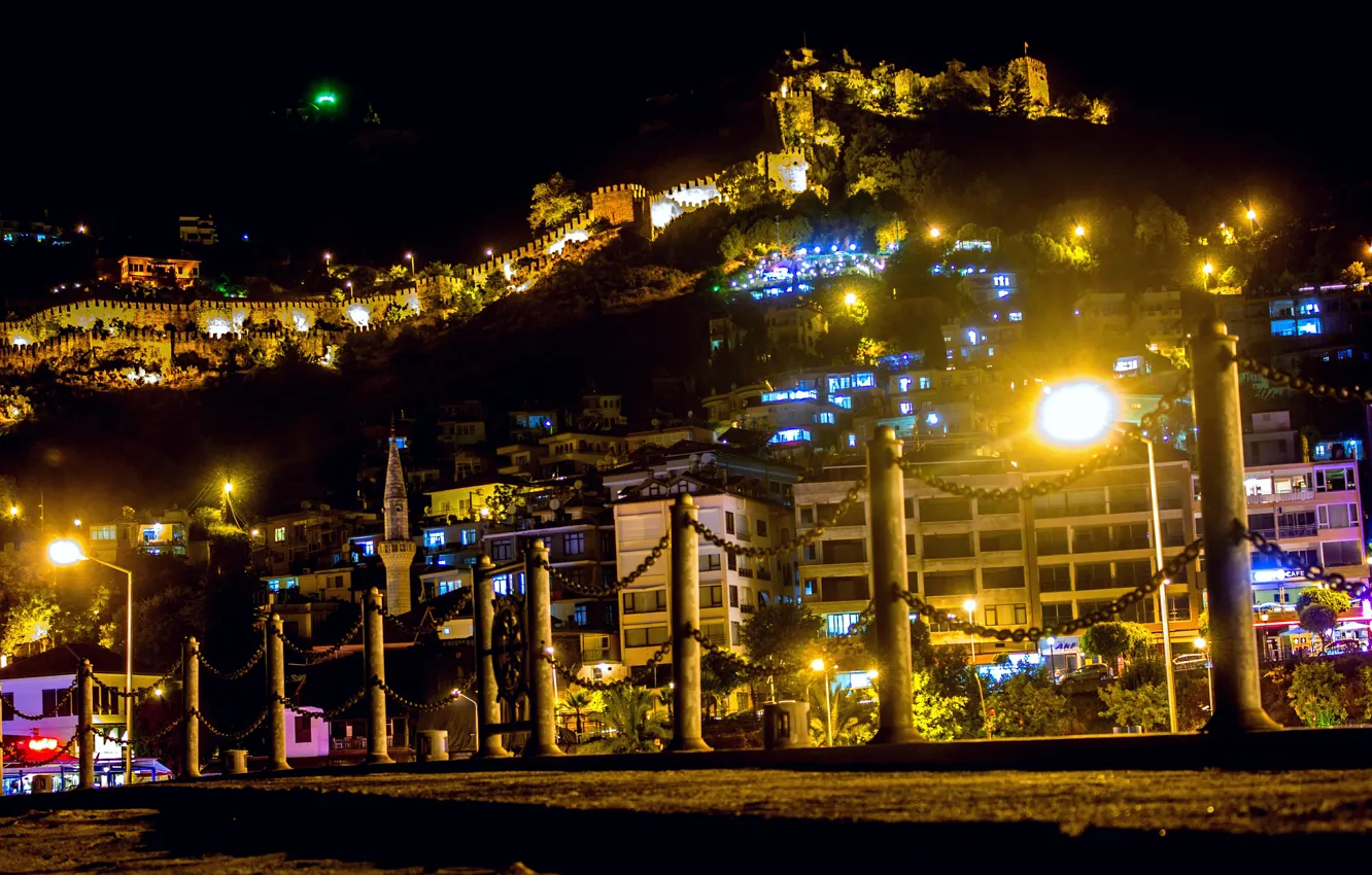 Photo wallpaper night, Turkey, night, Turkey, Antalya, Antalya