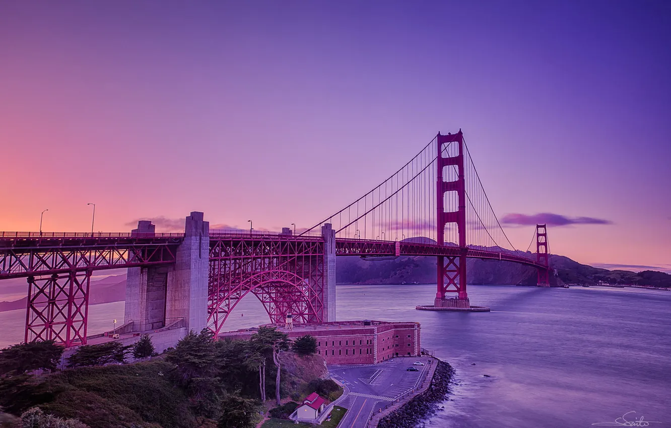 Photo wallpaper bridge, CA, San Francisco, Golden Gate, USA, USA, Golden Gate Bridge, United States