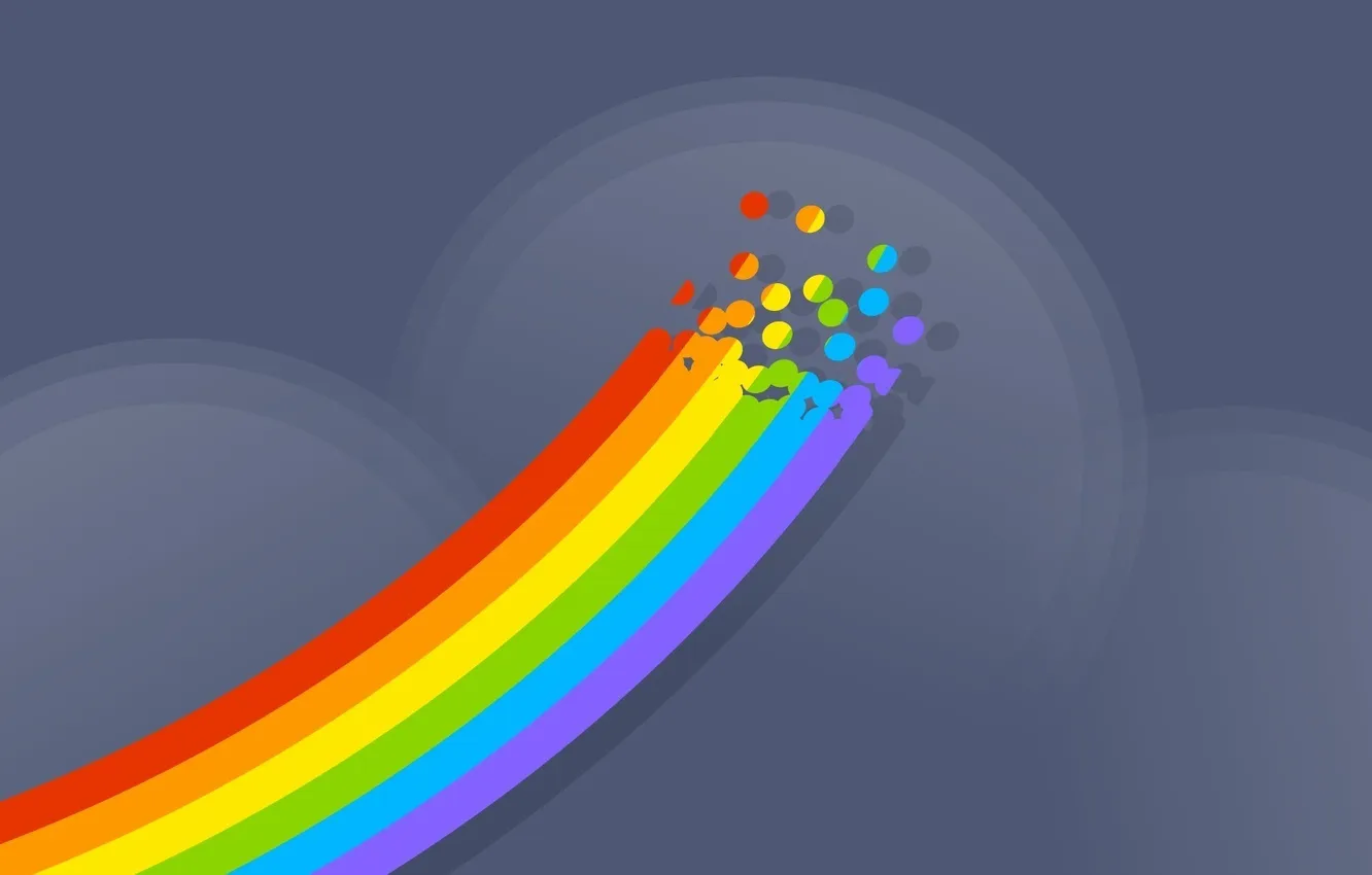 Photo wallpaper rainbow, range, mug, grey background