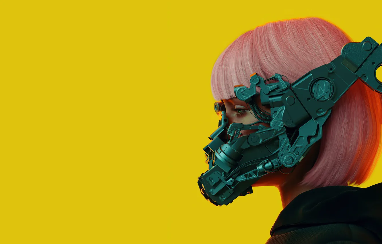 Photo wallpaper girl, girl, cyberpunk, digital art, Cyber, Cyberpunk