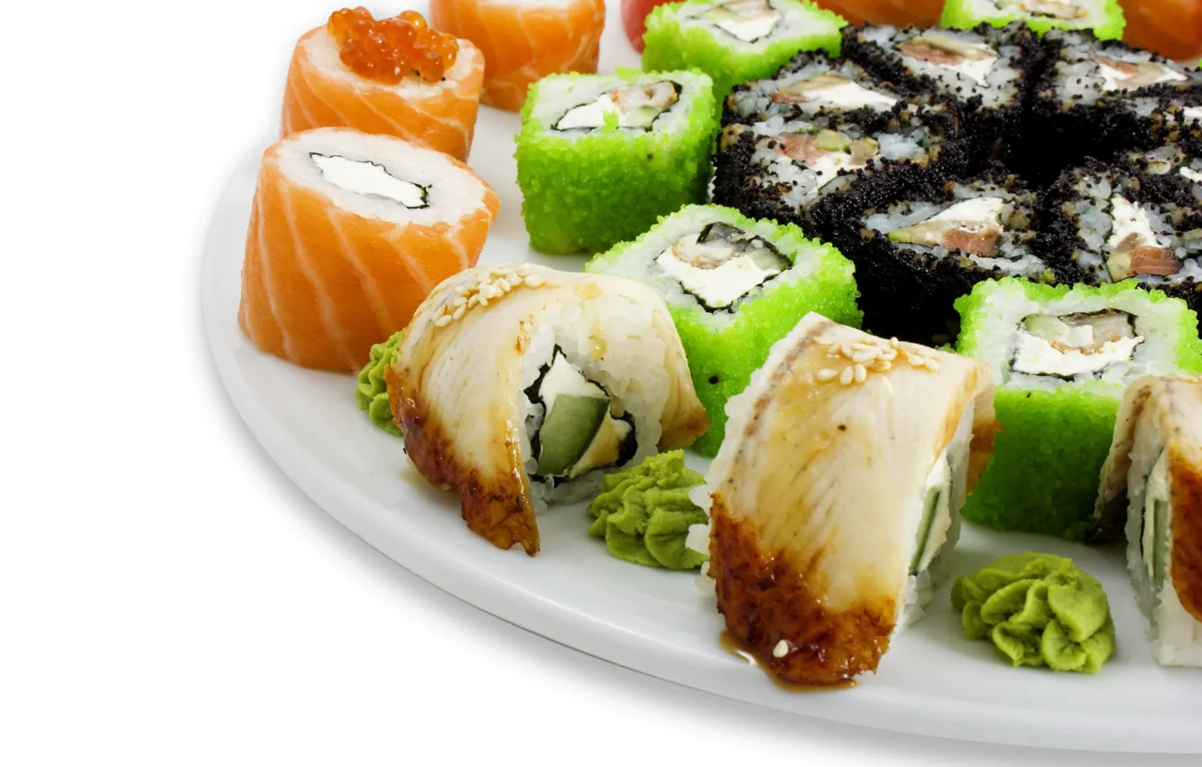 Photo wallpaper food, art, sushi, tarelka