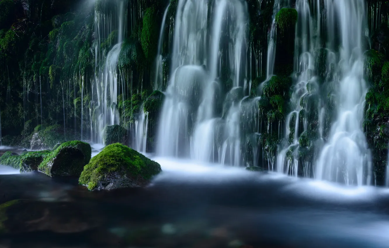 Photo wallpaper water, rock, waterfall, stream