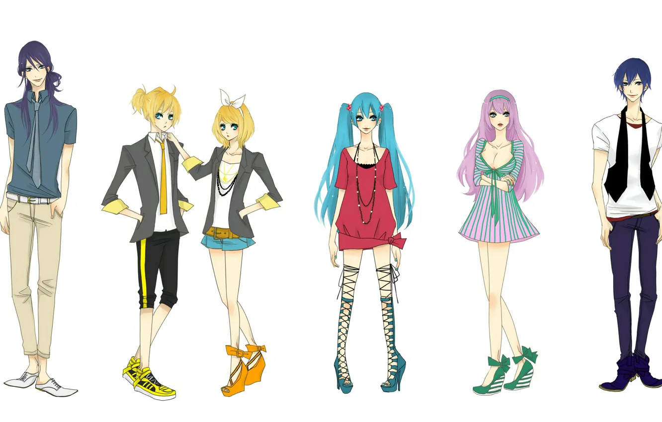 Photo wallpaper style, anime, art, Vocaloid, Vocaloid, characters