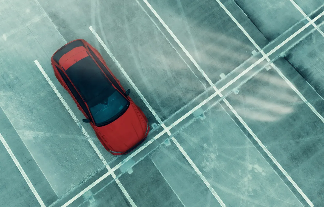 Photo wallpaper Audi, Quattro, Parking, RED, Before, RS6, from above