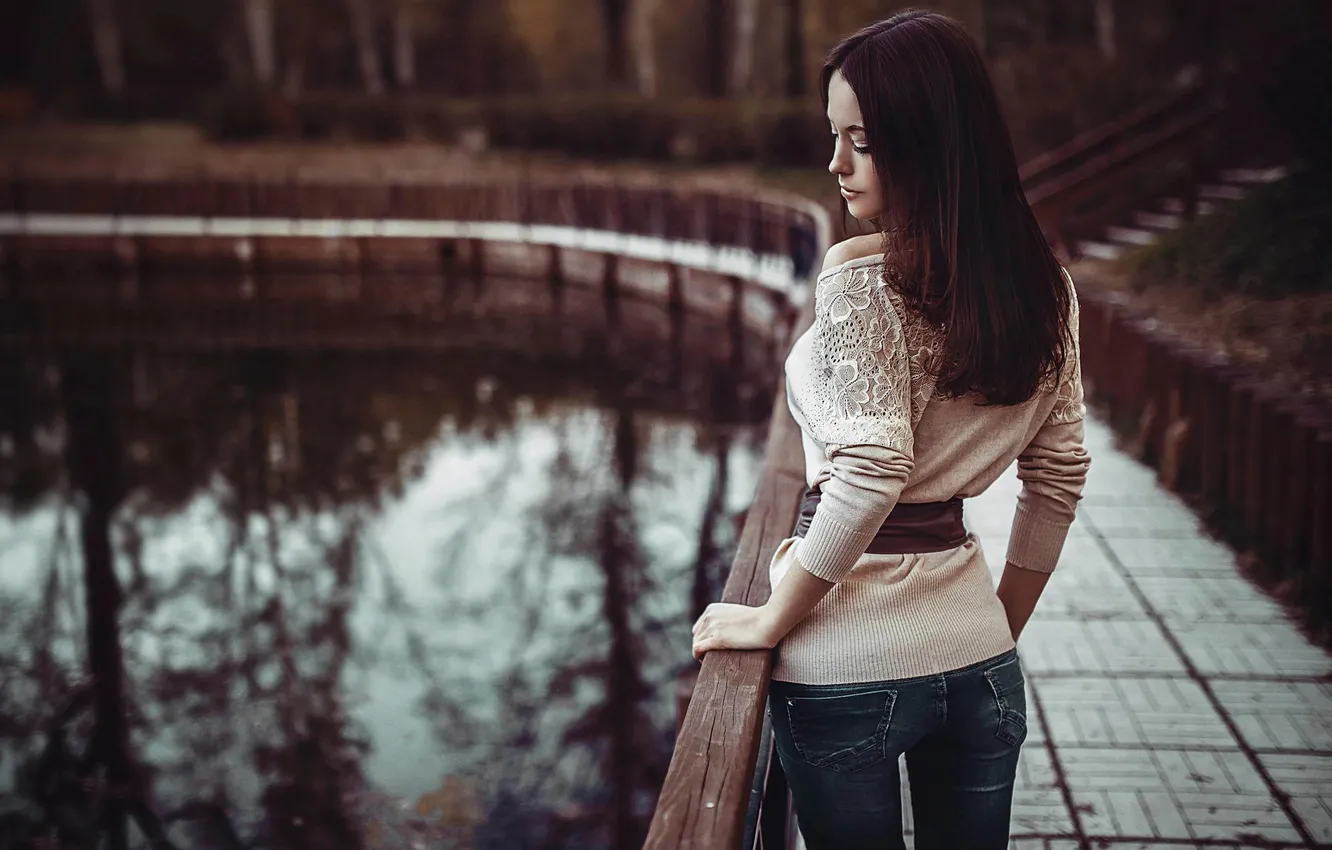 Photo wallpaper hair, girl, sweater, Ginny