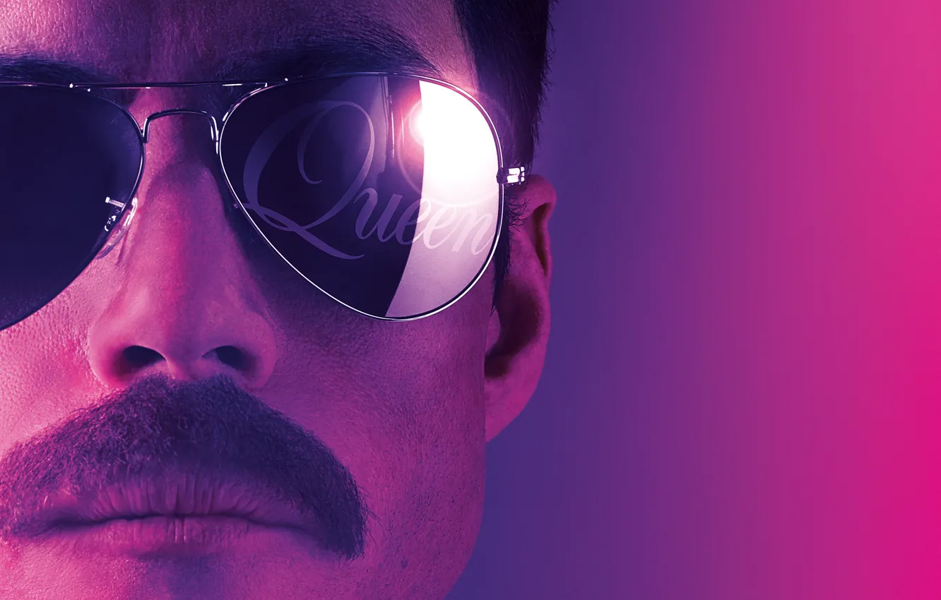 Photo wallpaper mustache, glasses, Queen, Bohemian Rhapsody, Rami Malek, Rami Malek, Bohemian Rhapsody