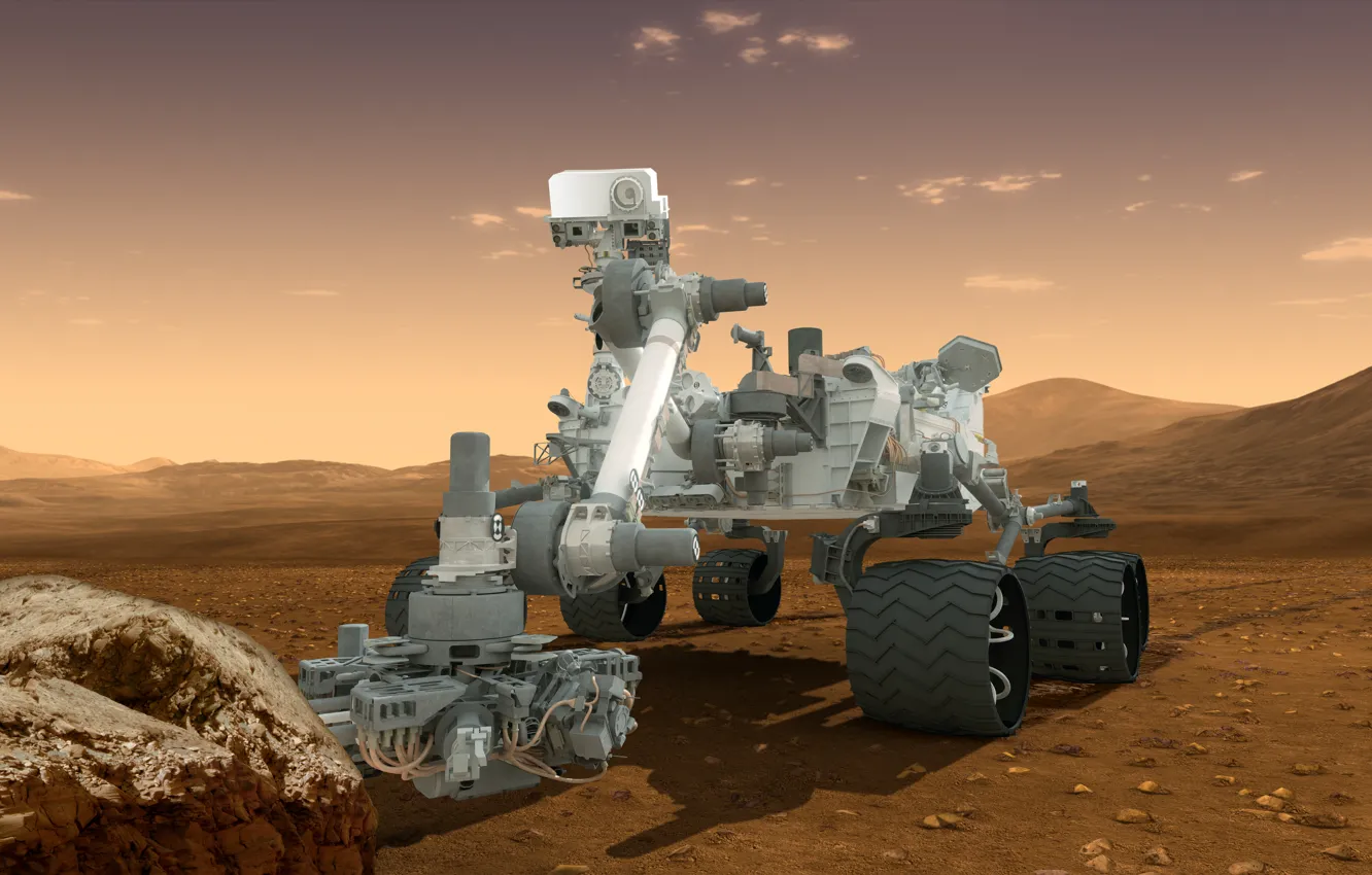 Photo wallpaper Mars, NASA, the Rover, Curiosity