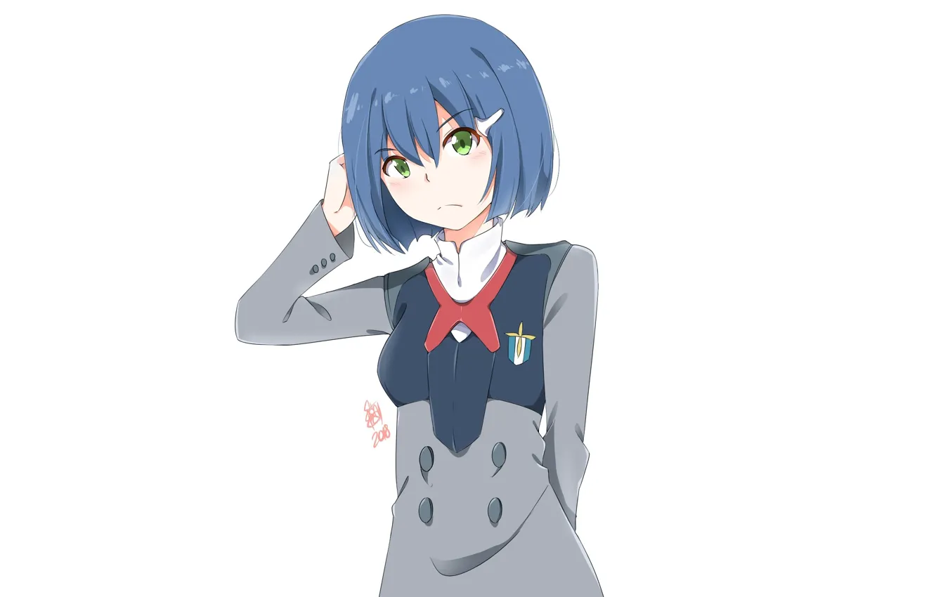 Photo wallpaper girl, white background, Ichigo, Darling In The Frankxx, Cute in France