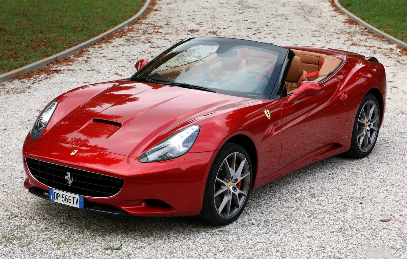 Photo wallpaper red, Ferrari, CA, Ferrari, supercar, California, the front