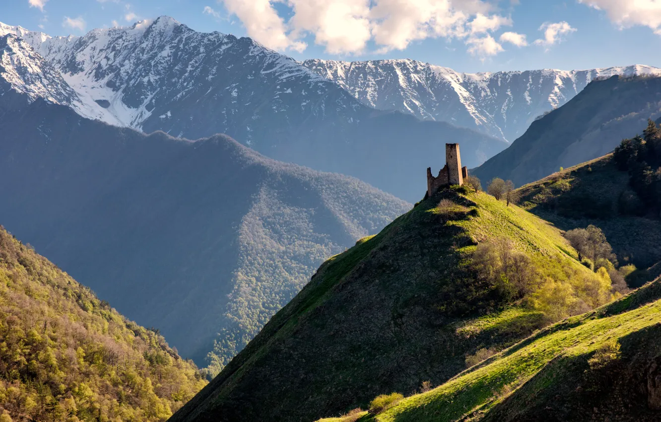 Photo wallpaper landscape, mountains, nature, reserve, INGUSHETIA, Erza