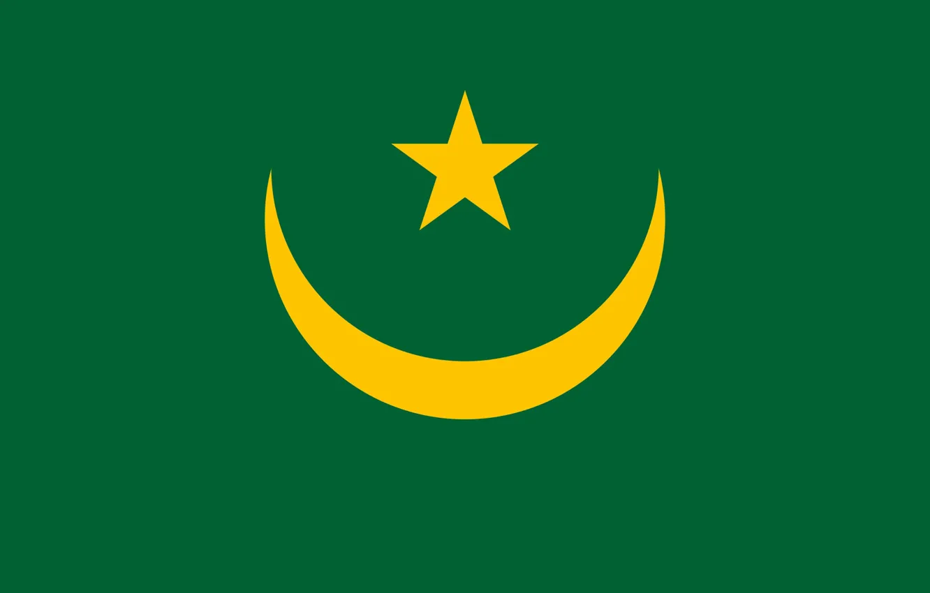 Photo wallpaper green, yellow, flag, Mauritania