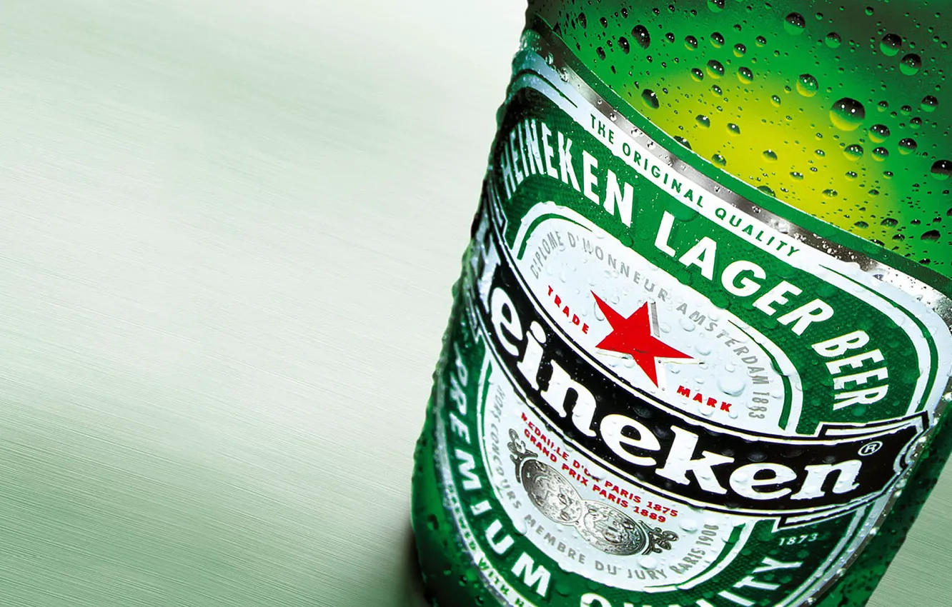 Photo wallpaper bottle, beer, Heineken