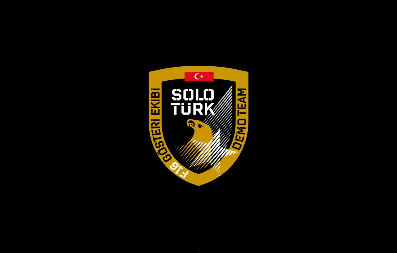 Photo wallpaper logo, f-16, turkey, demo team, Solo Turk