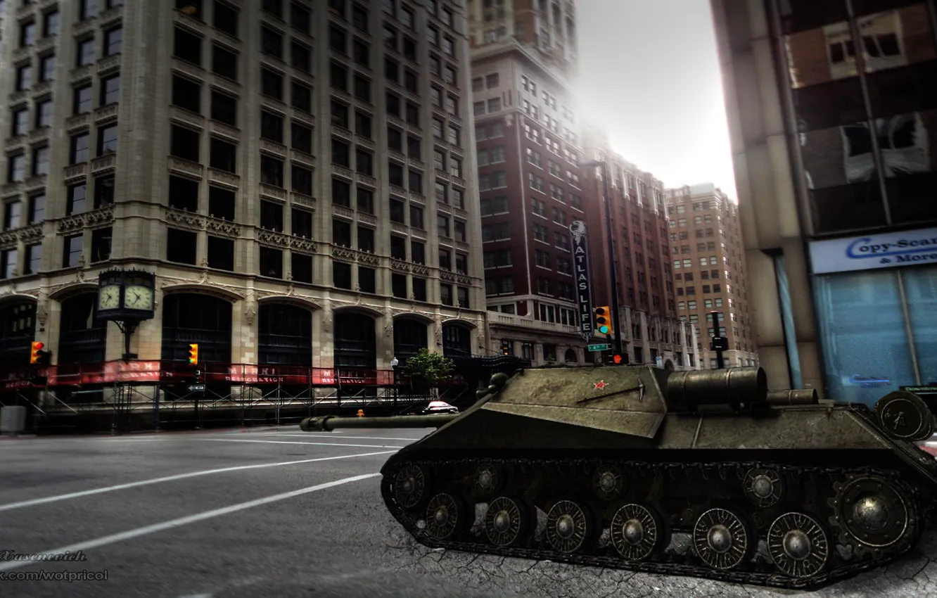 Photo wallpaper tank, USSR, WoT, World of Tanks, PT-ACS, The object 704, tank art