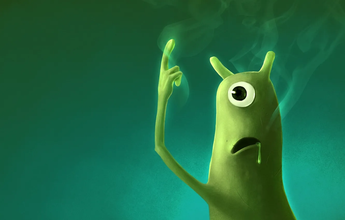 Photo wallpaper green, alien