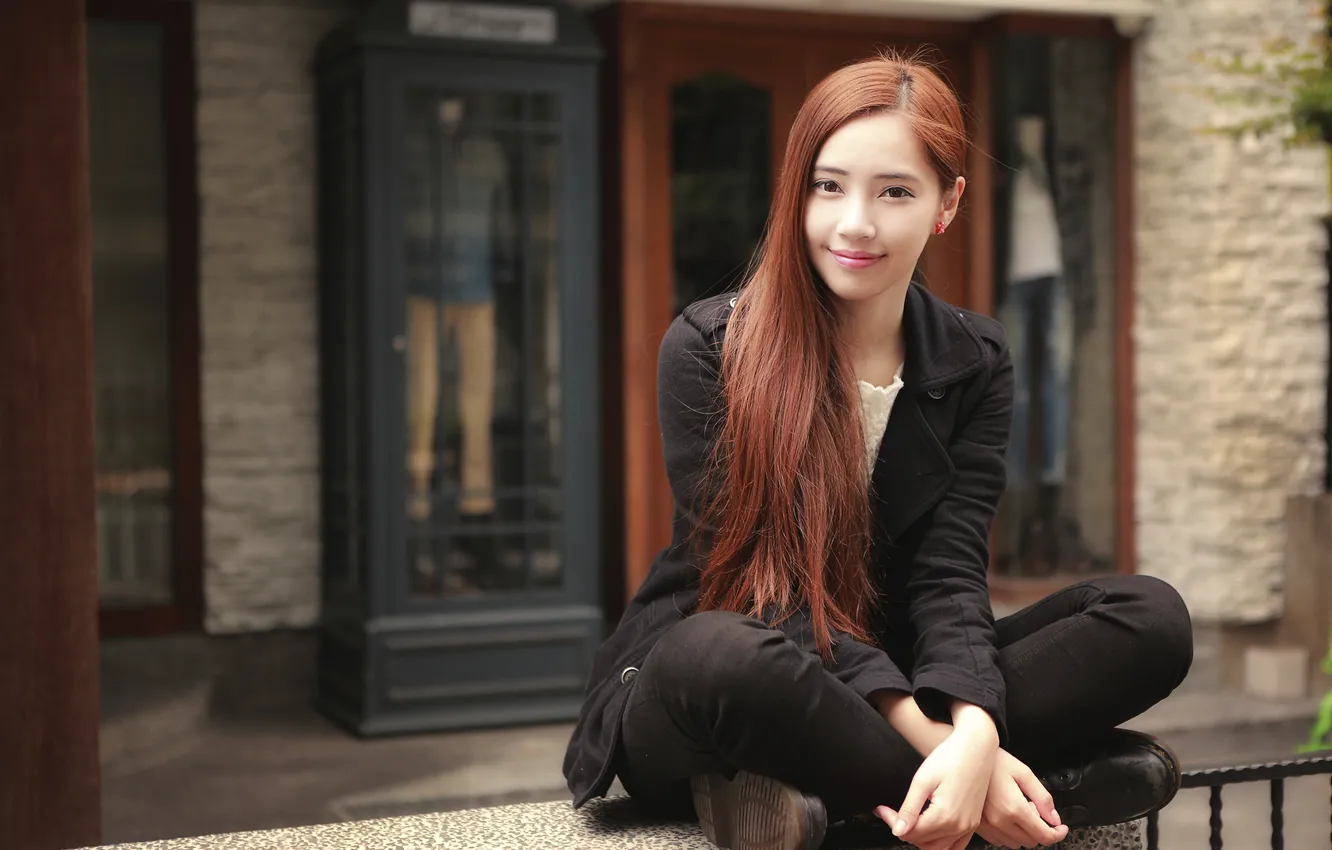 Photo wallpaper smile, portrait, redhead, East