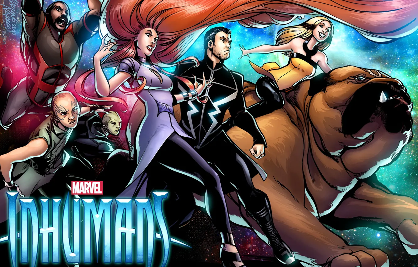 Photo wallpaper red, big, alien, dog, man, Marvel, redhead, giant