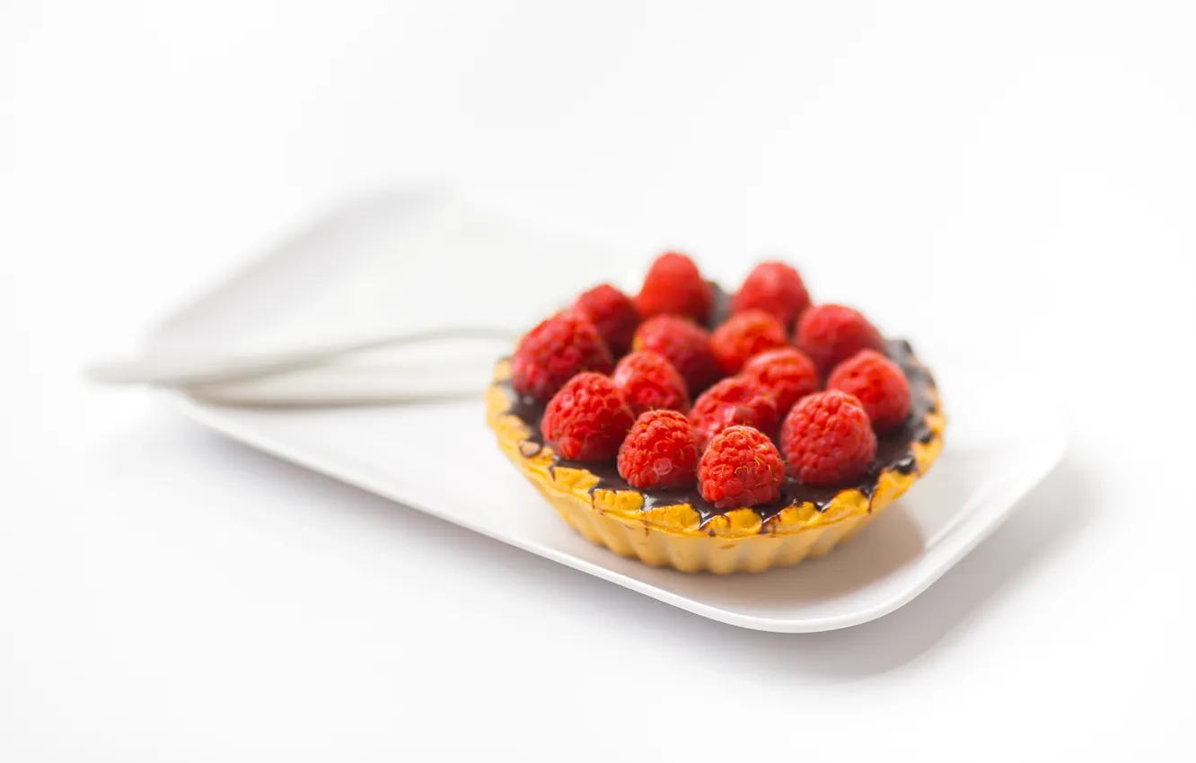Photo wallpaper berries, raspberry, chocolate, cake, dessert
