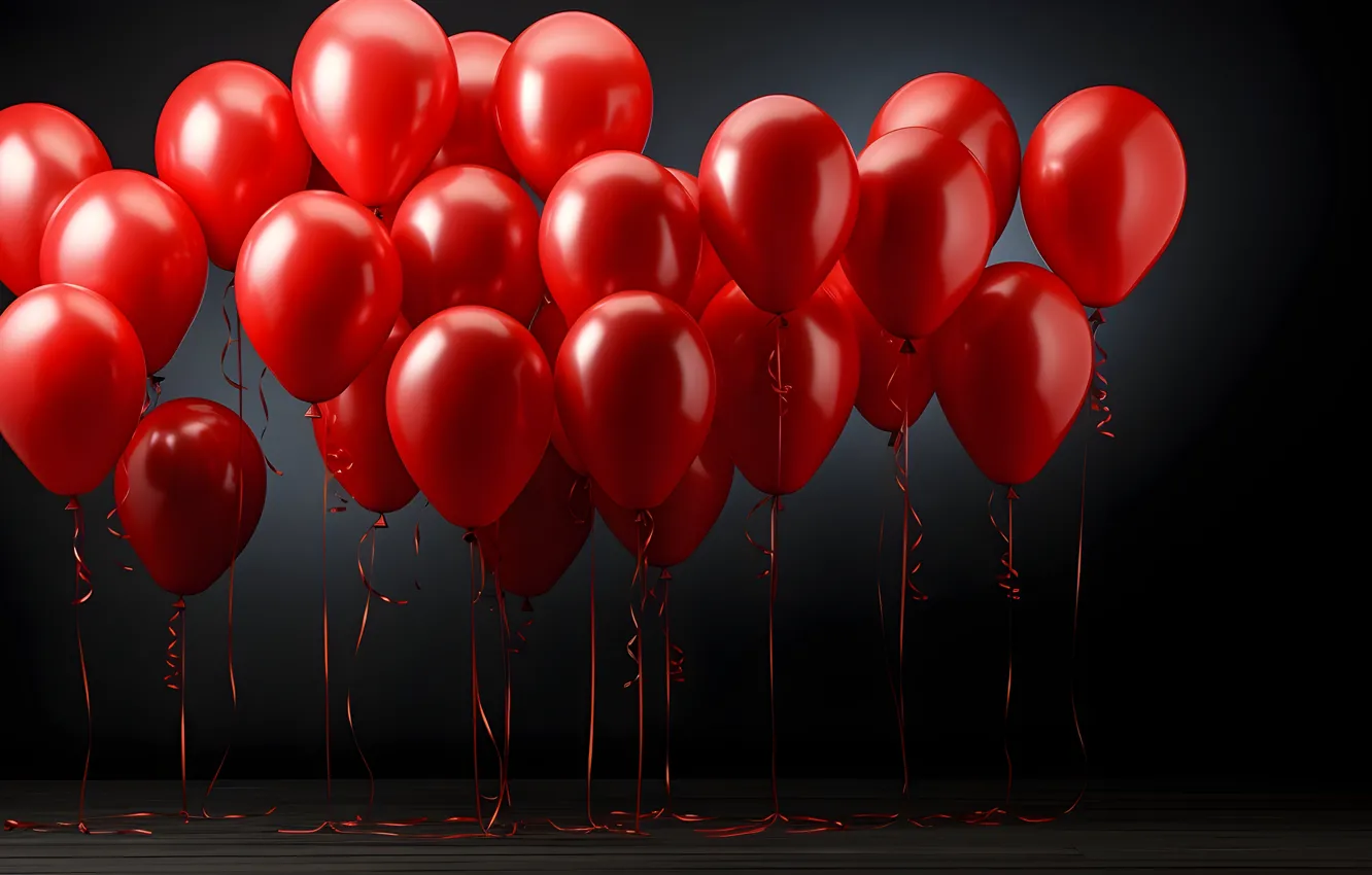 Photo wallpaper balls, balloons, birthday, holiday, balls, Shine, new year, Christmas