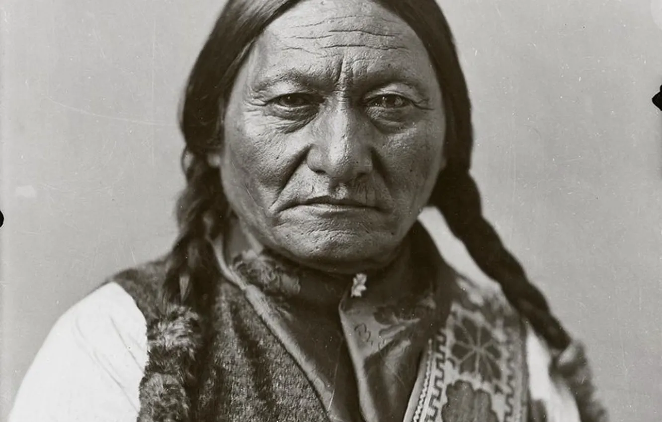 Photo wallpaper warrior, Chief, Native American, Sitting Bull, first people