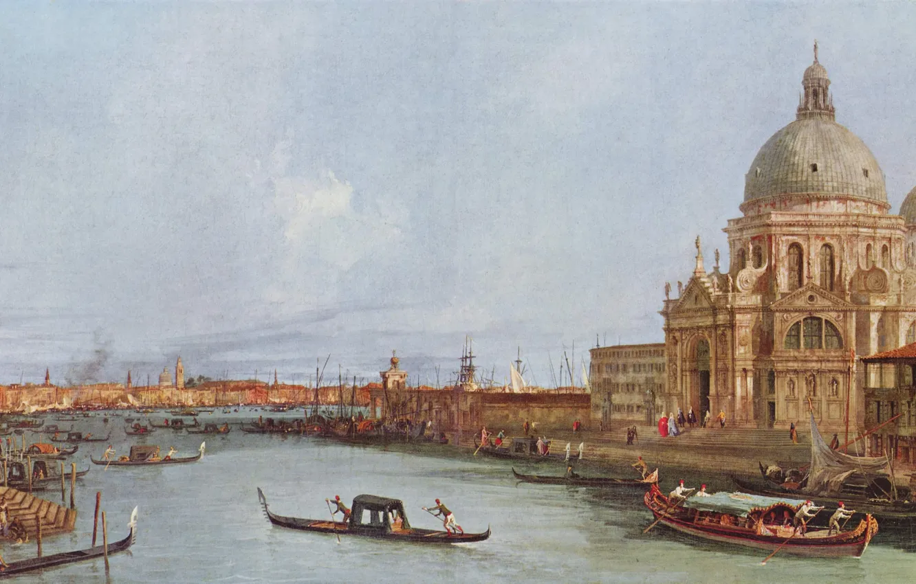 Photo wallpaper picture, Venice, Italy, italy, venice, Antonio Canaletto, 18th century, the Church of Santa marianella salute