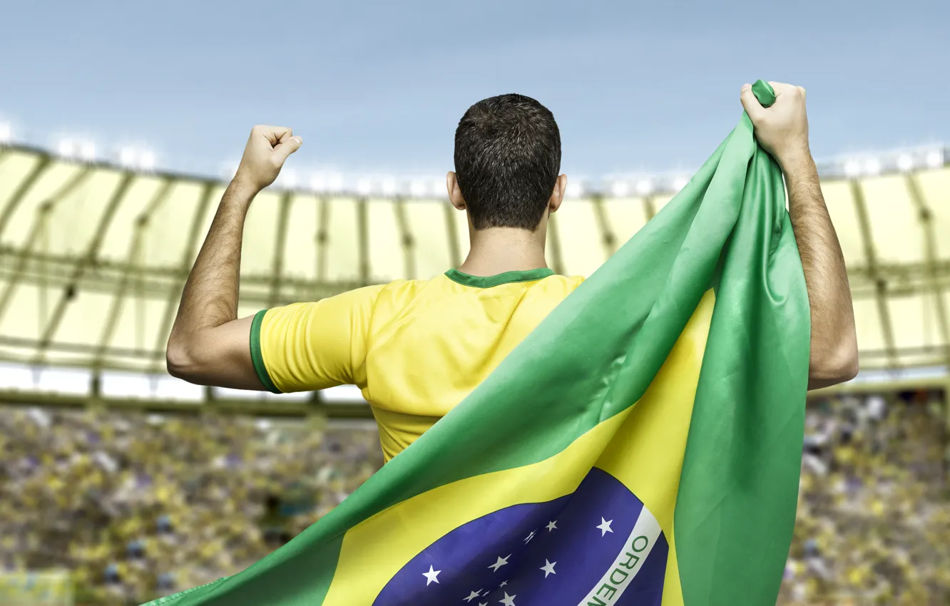 Photo wallpaper t-shirt, Brazil, football, flag, world Cup, World Cup, Brasil, FIFA