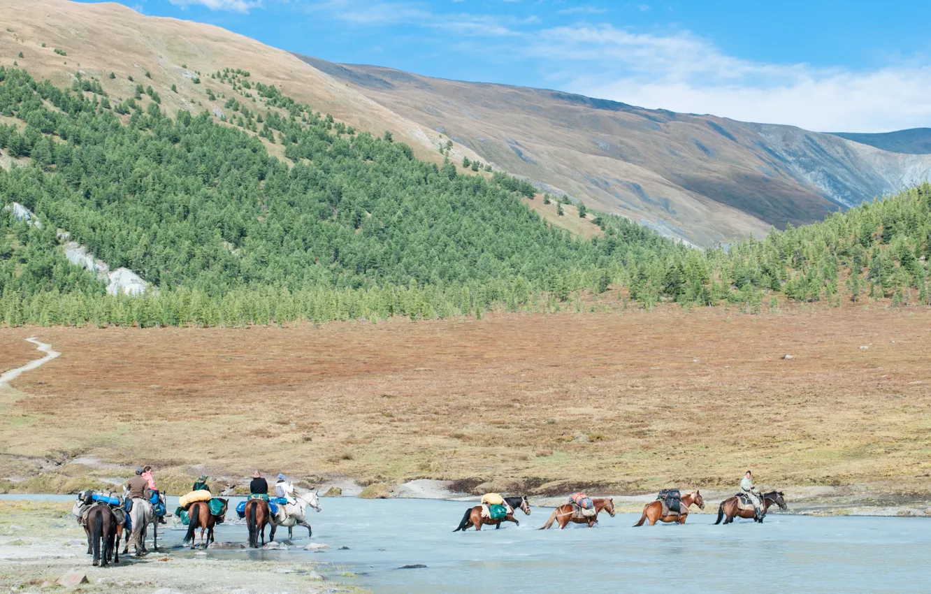 Photo wallpaper Mountains, Belukha, The Altai Mountains, Akkem