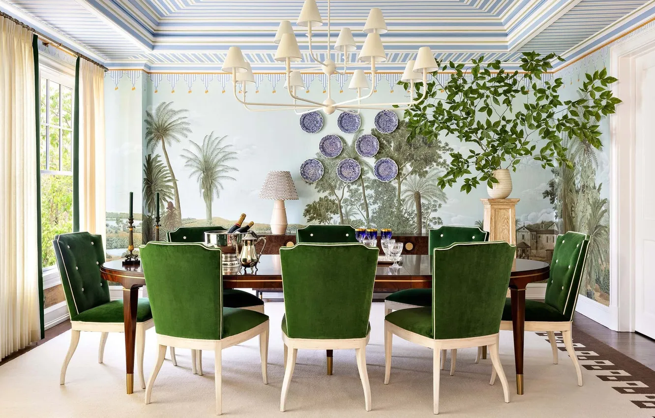 Photo wallpaper design, style, room, interior, dining room