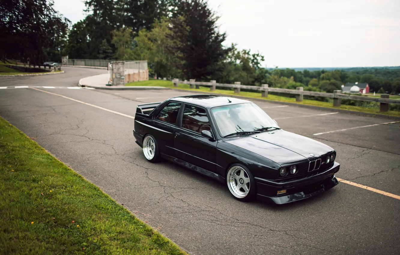 Photo wallpaper black, tuning, BMW, BMW, black, tuning, E30