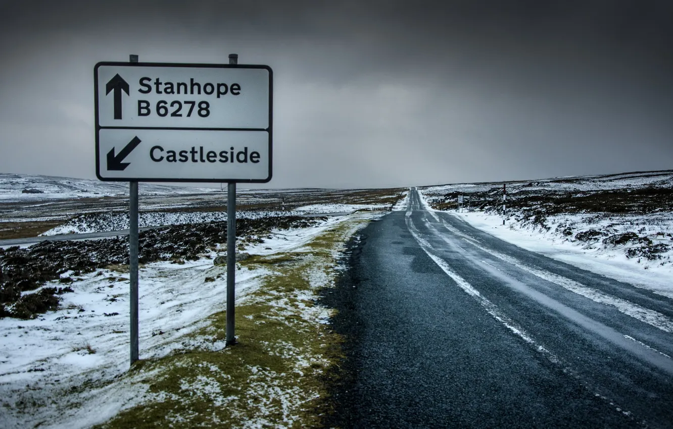 Photo wallpaper road, field, landscape