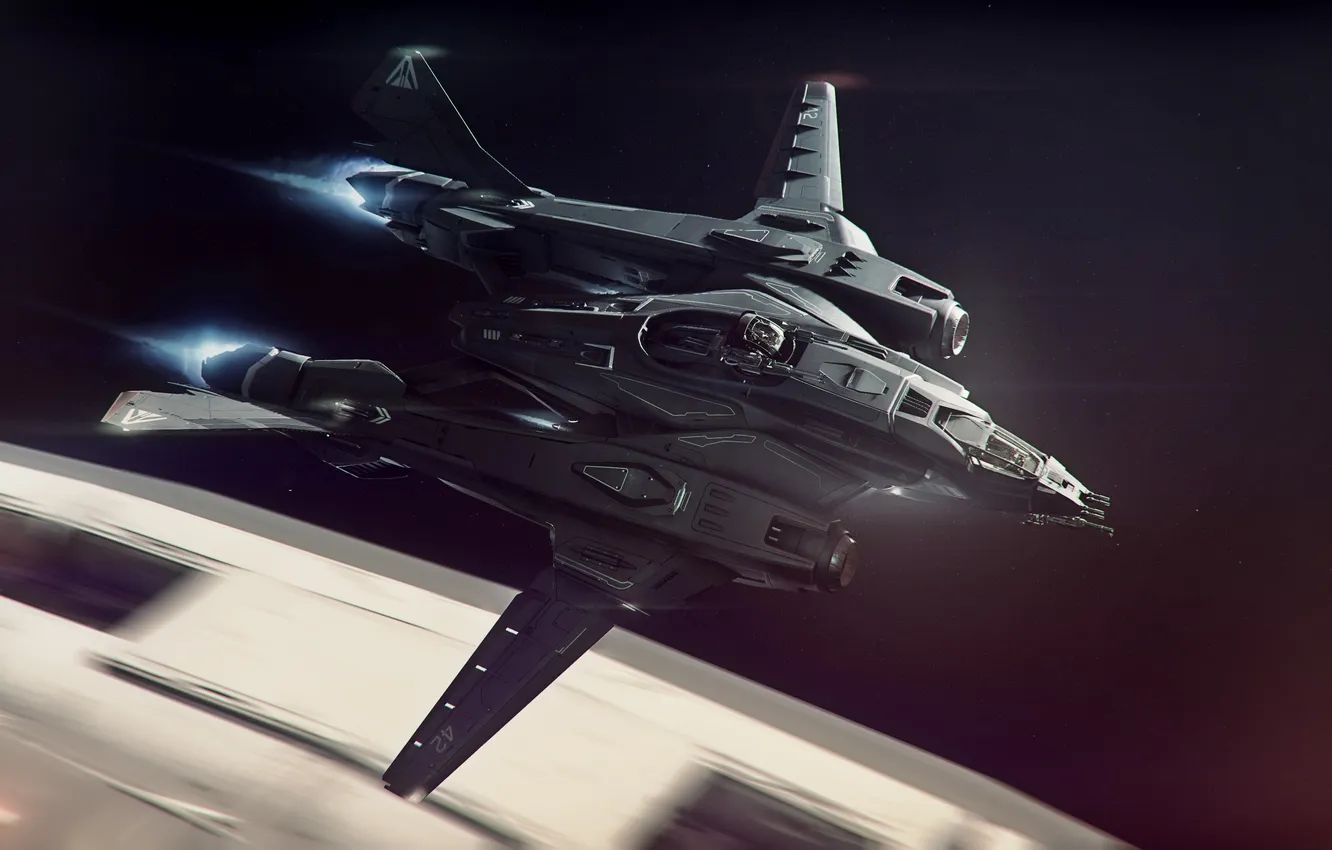 Photo wallpaper space, flight, speed, spaceship