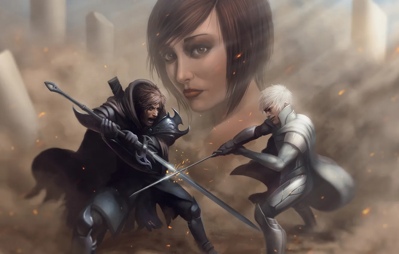 Photo wallpaper sword, armor, art, battle