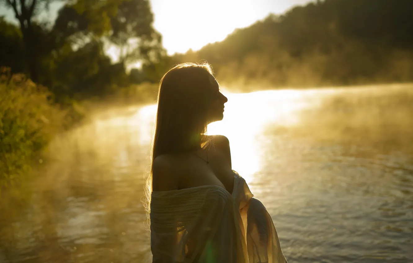 Photo wallpaper girl, sunset, model, Dmitry Mozharov
