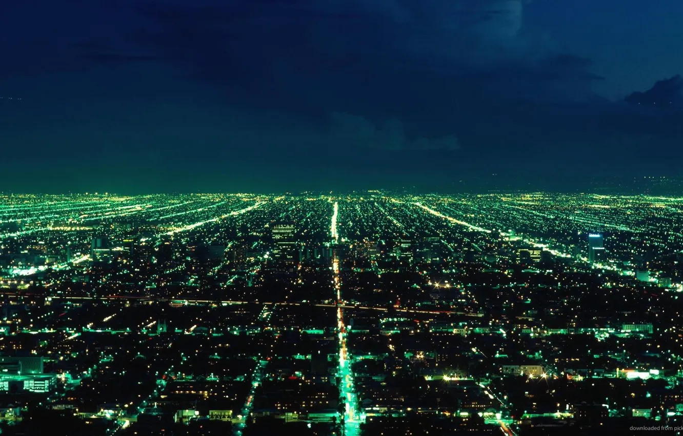 Photo wallpaper light, night, the city, lights, megapolis