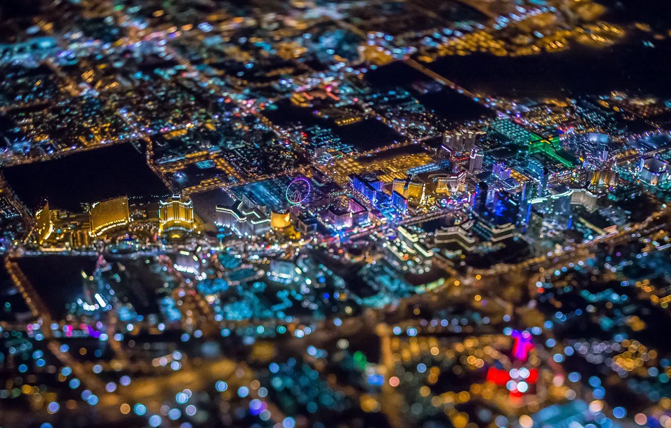 Photo wallpaper night, Las Vegas, USA