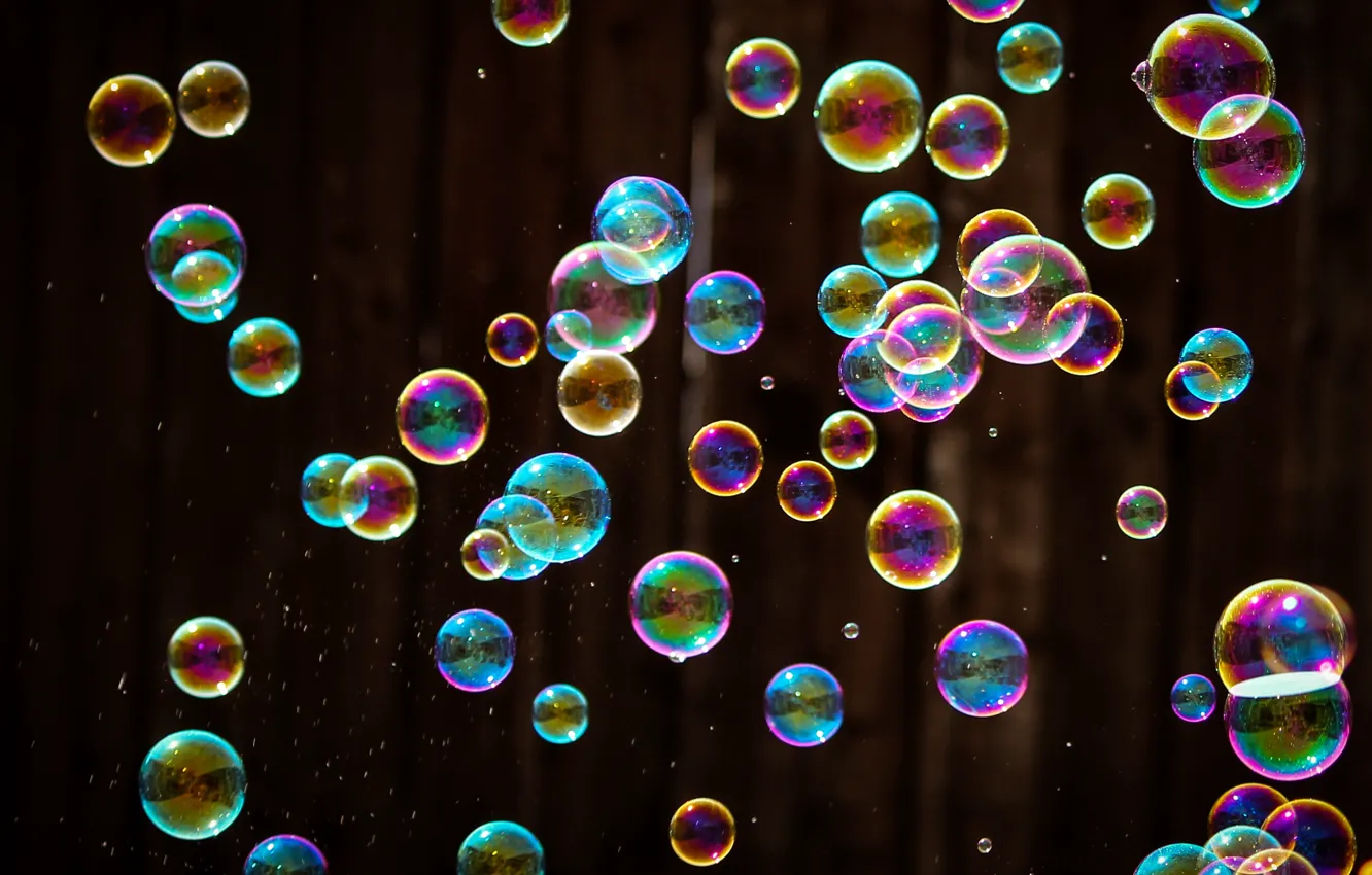 Photo wallpaper bubbles, bubbles, different