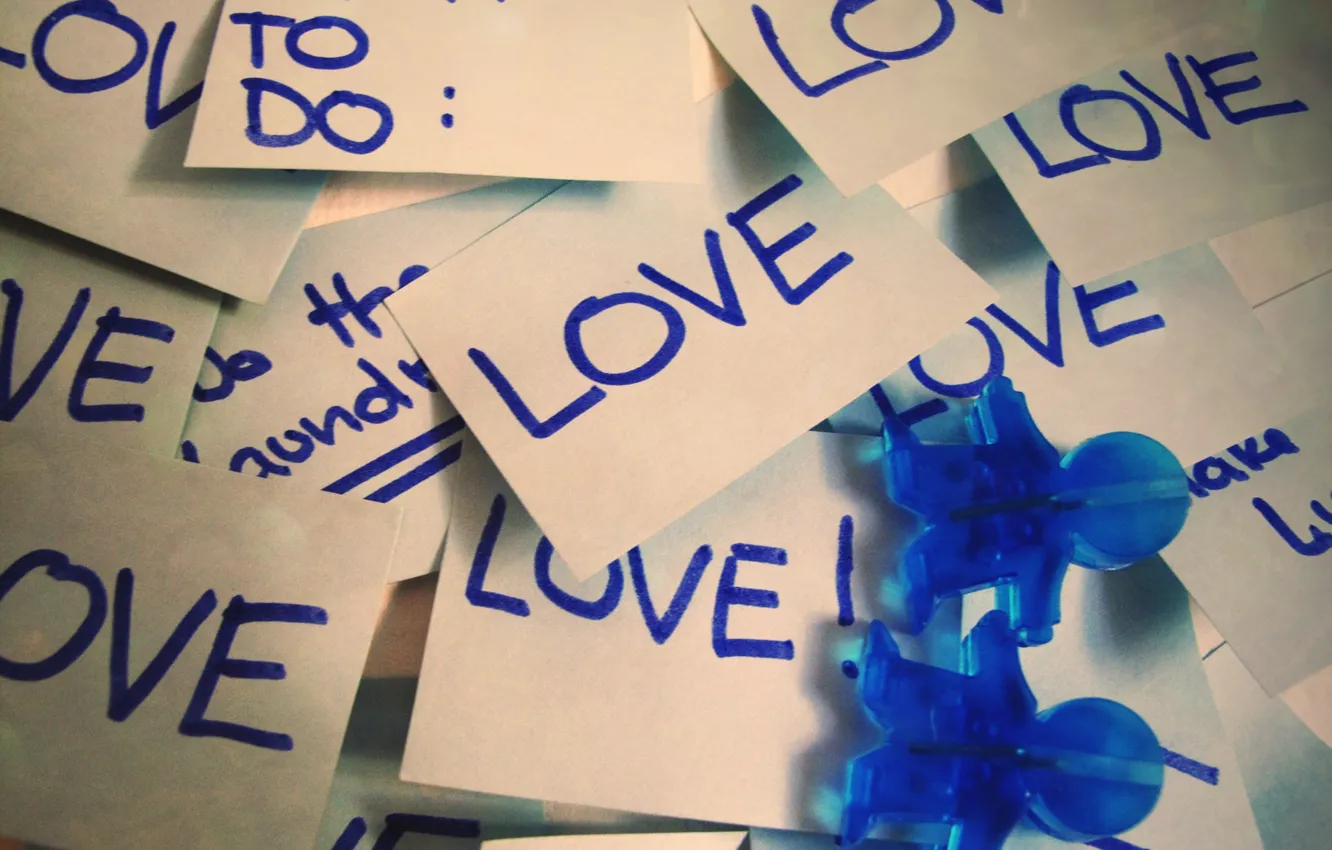 Photo wallpaper love, blue, labels, blue, mood, love, notes, note