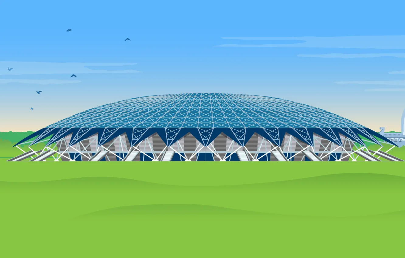Photo wallpaper football, art, Russia, cosmos, Samara, Samara Arena, Cosmos Arena, Stadium Samara Arena