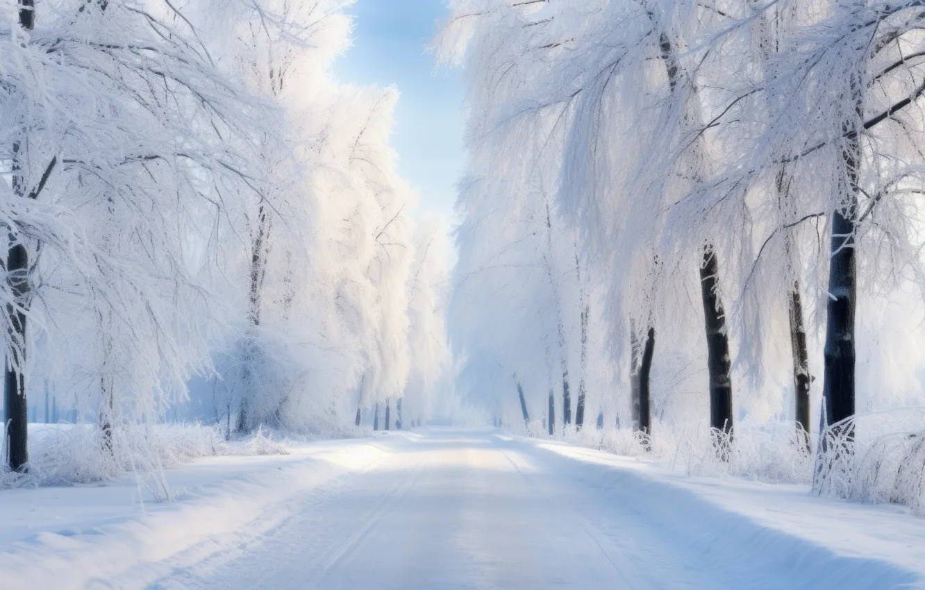 Photo wallpaper winter, snow, cold