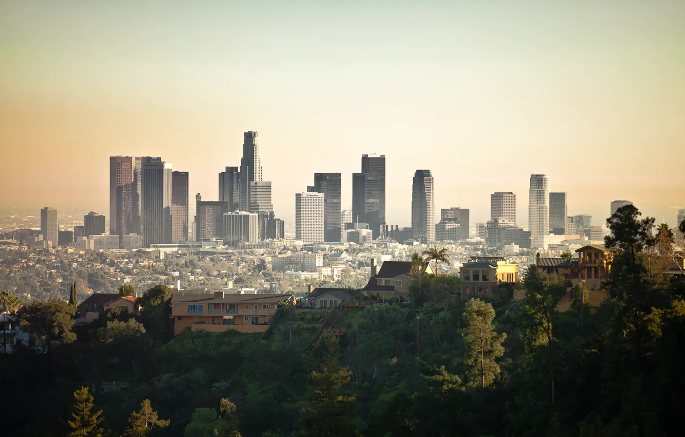 Photo wallpaper city, the city, USA, skyline, Los Angeles, California