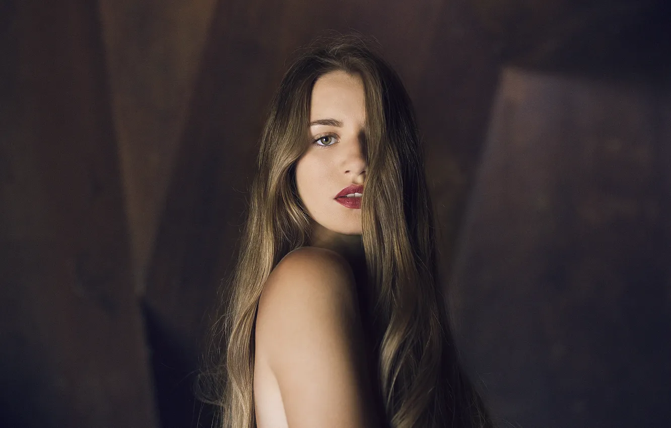 Photo wallpaper look, girl, face, background, hair, beauty, Violeta