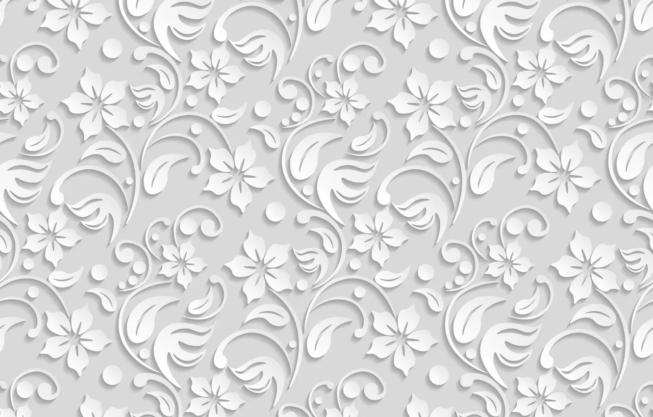 Photo wallpaper flowers, texture, white, flower, background, pattern