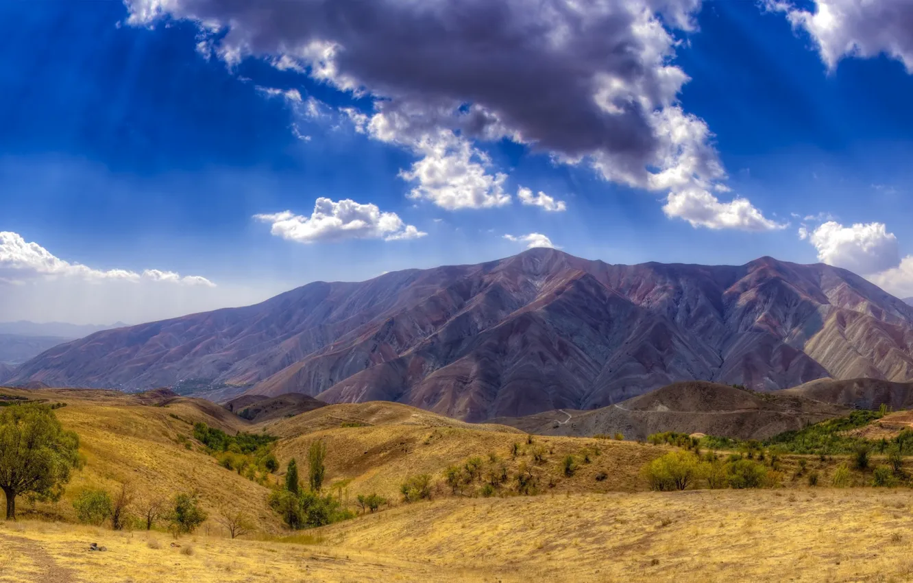 Photo wallpaper clouds, mountains, nature, Albania, Buyan