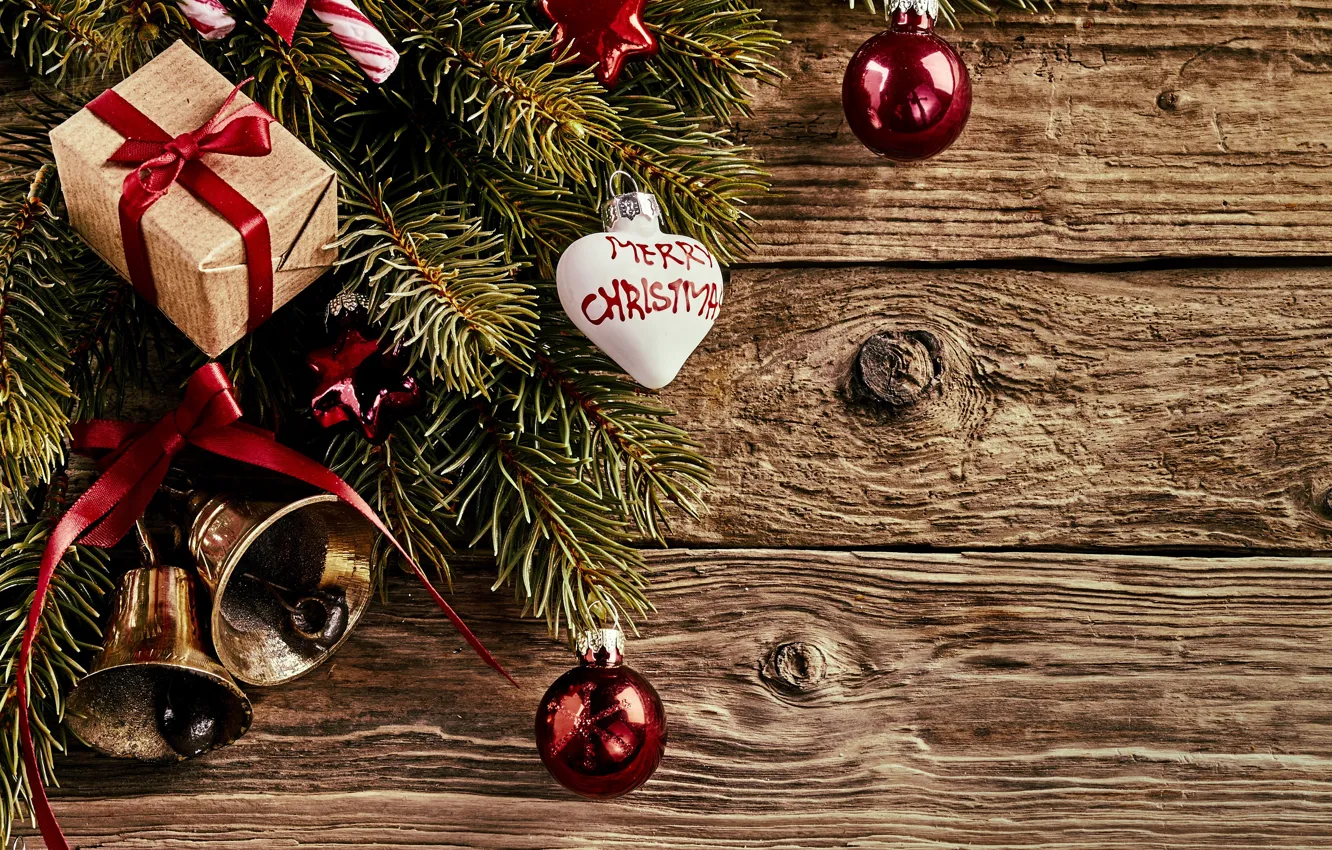 Photo wallpaper decoration, balls, tree, New Year, Christmas, gifts, happy, Christmas