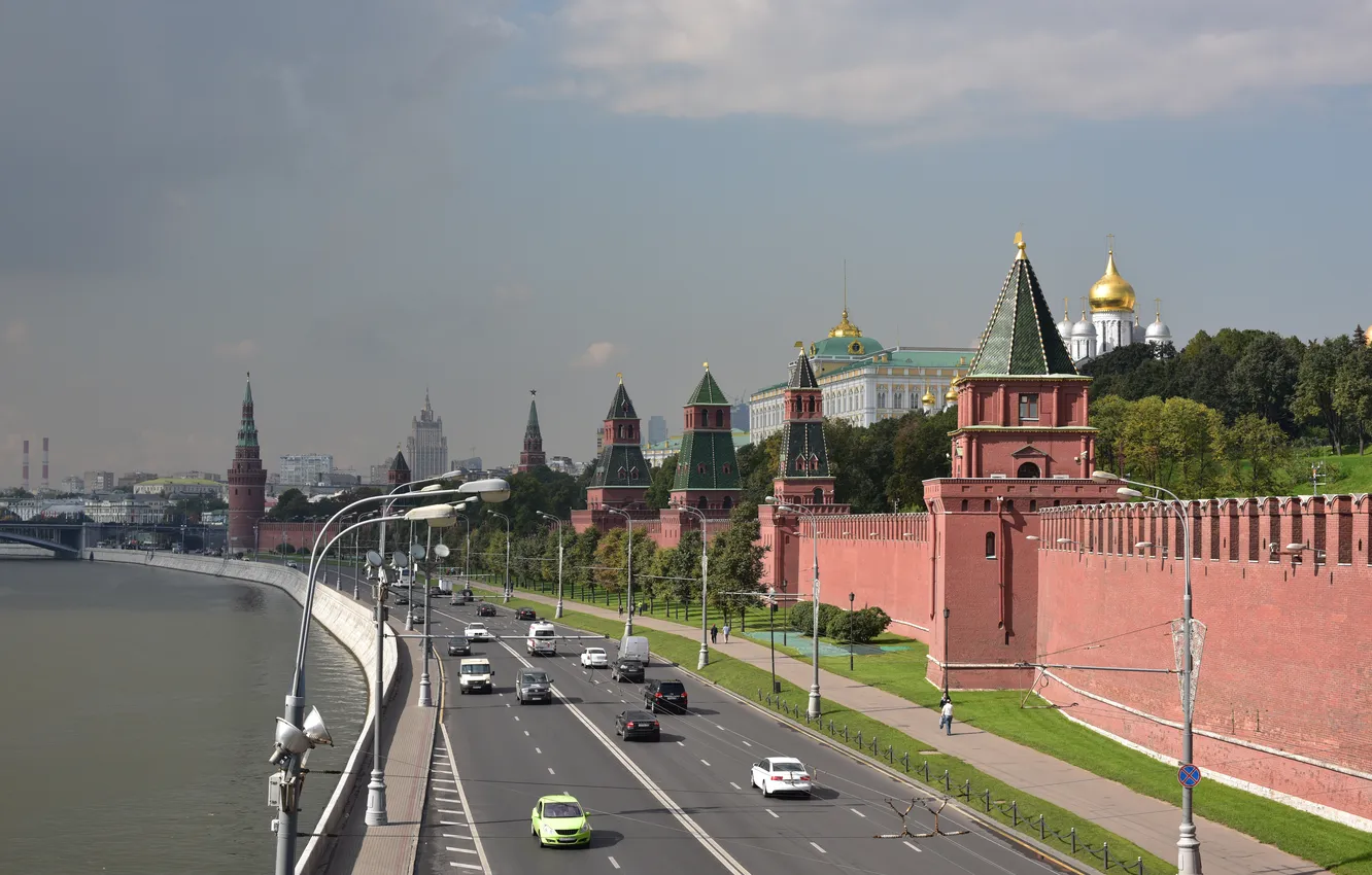 Photo wallpaper road, tower, Moscow, The Kremlin