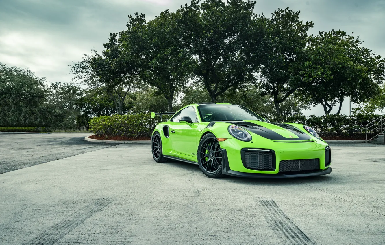 Photo wallpaper Porsche, Green, 991, VAG, Sight, GT2RS