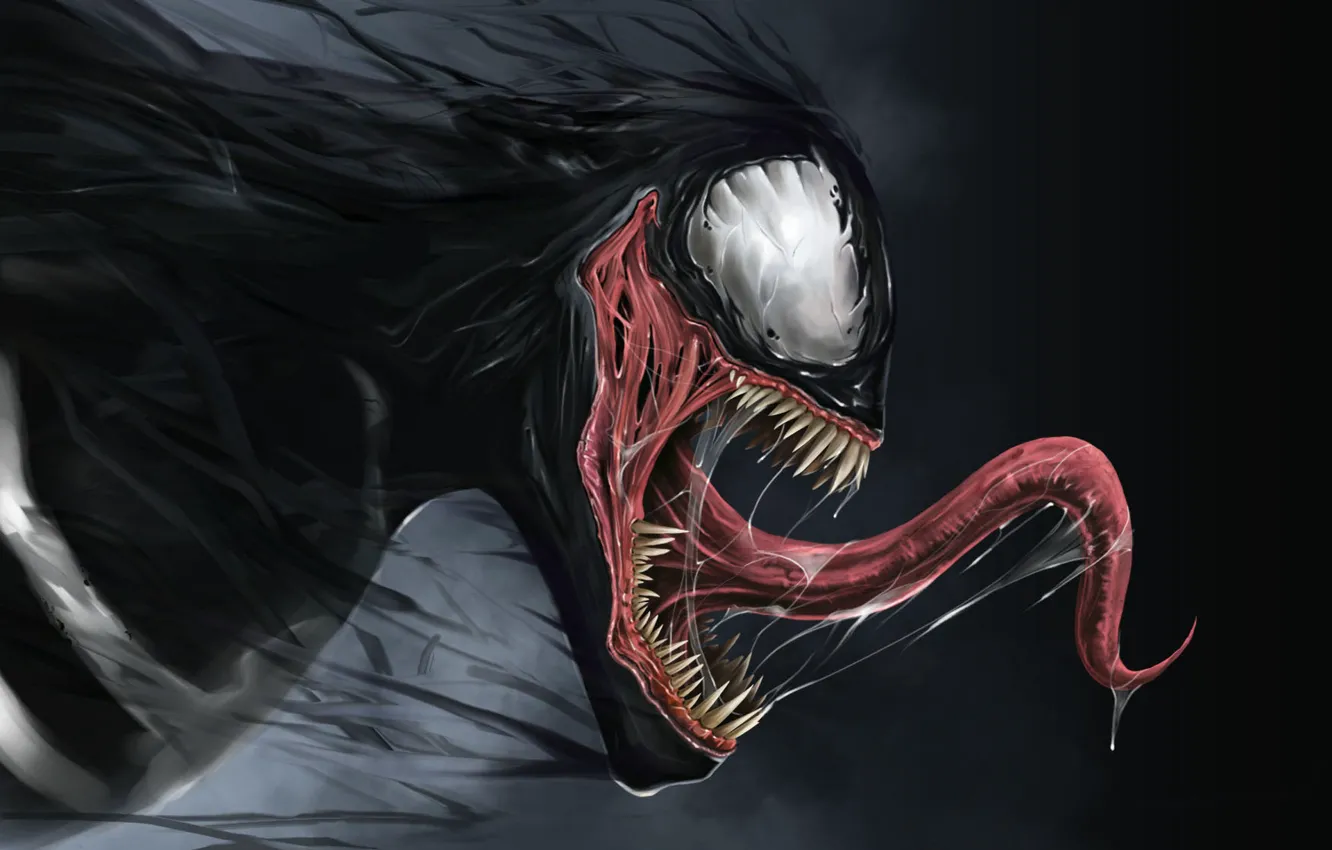 Photo wallpaper language, saliva, Marvel, Comics, Venom, Venom