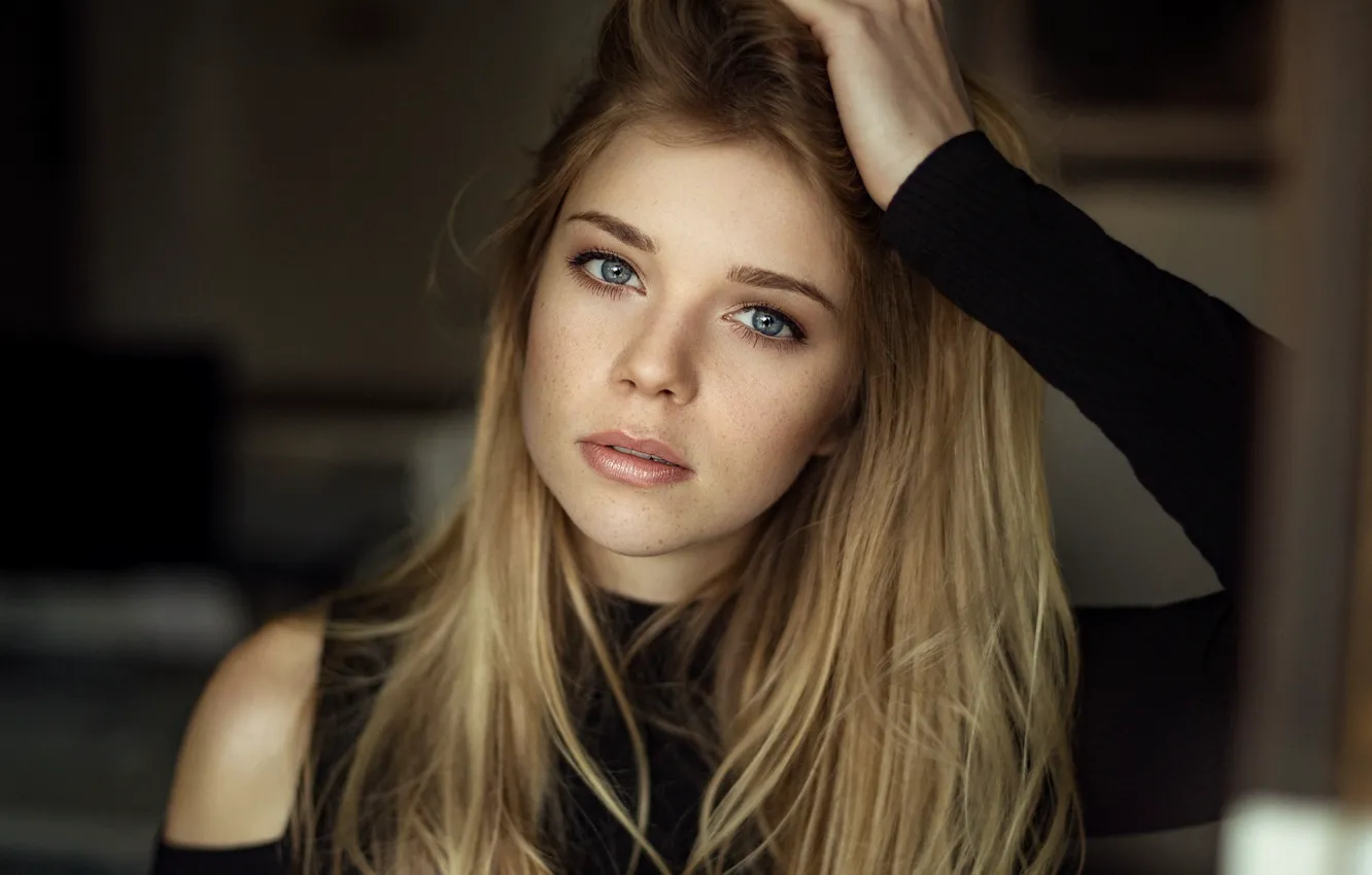 Photo wallpaper look, girl, face, sweetheart, model, portrait, colors, blonde
